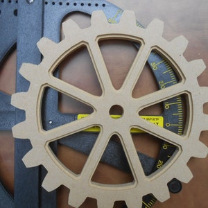 Large Wooden Gear Cog Sprocket, 10 inch, Steampunk Industrial Home Decor Wood Wooden Wall Decoration Americana By Bitterroot DSign