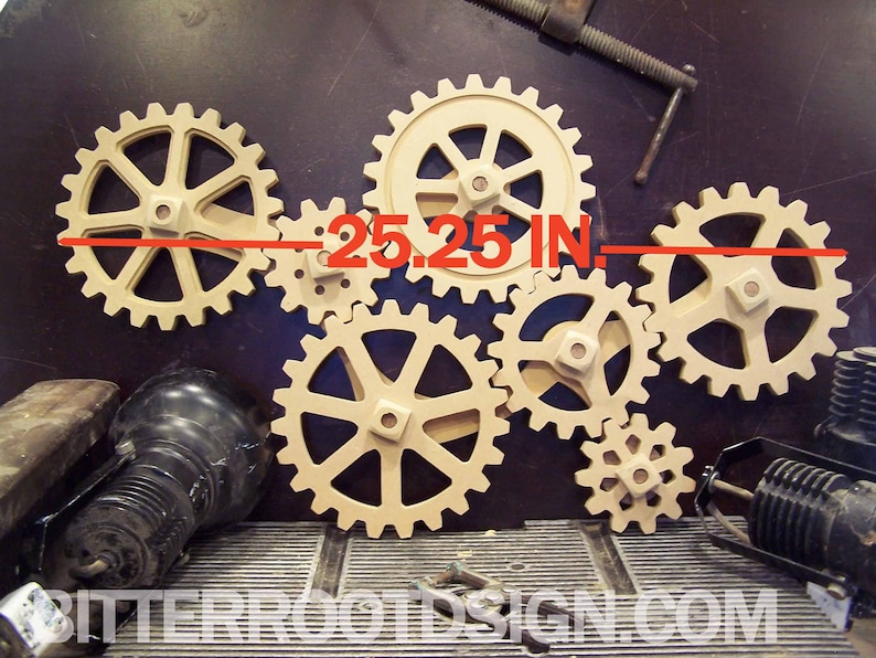Large Wooden Gears Wall Art Wood Gears Cogs Etsy