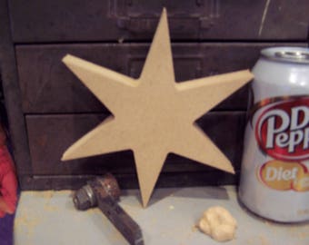 Six point 7&quot; Star Chicago Flag Star 3/4&quot; thick