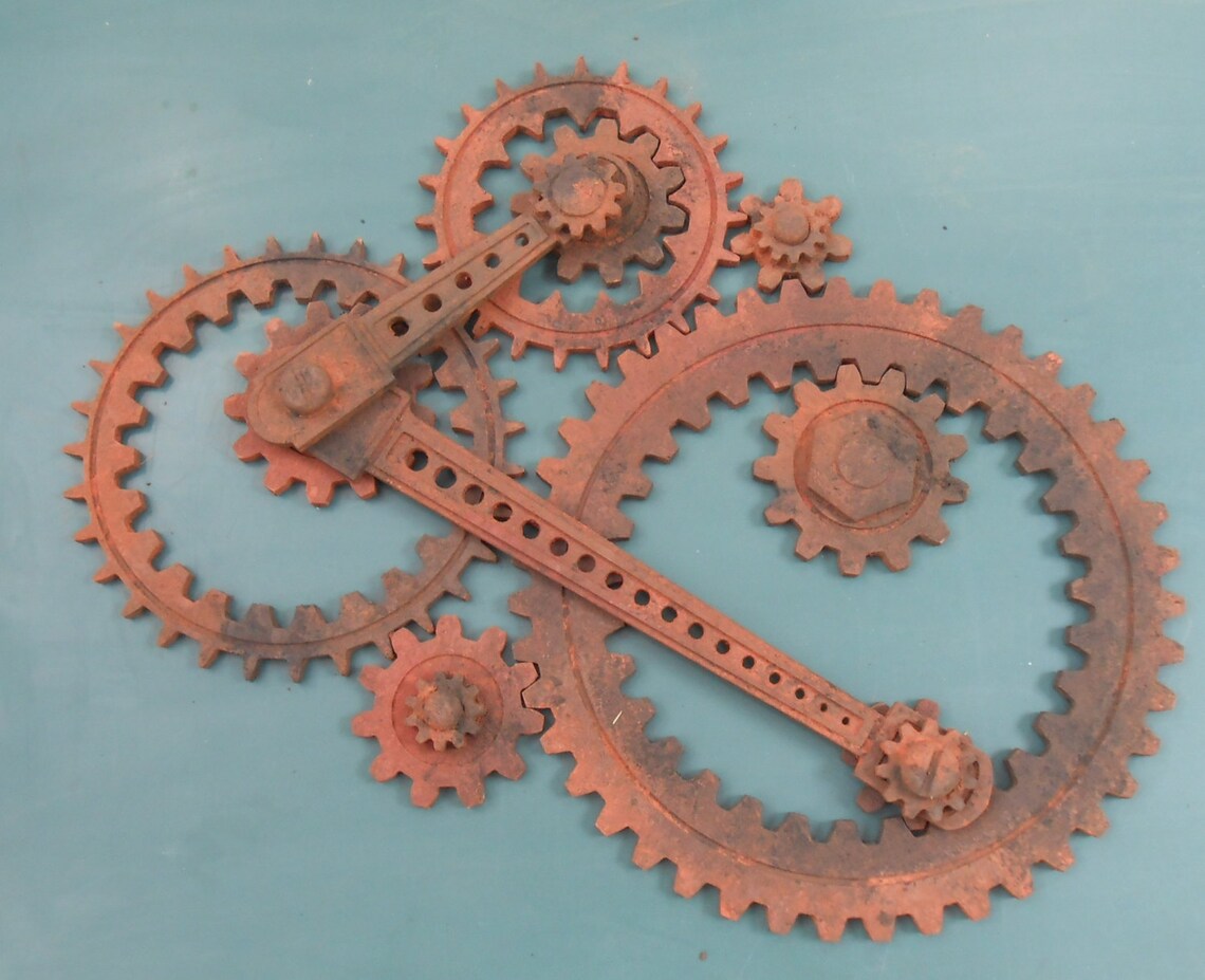 Wooden Gear Sculpture in Progress 9 large wood gears 2 Etsy