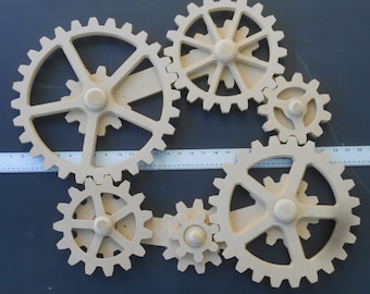 WORKING GEARS, Wood Gears, Gear Wall, Kinetic Art, Steampunk - Industrial, Wall Decor,  Wooden Gear, Moving Gears