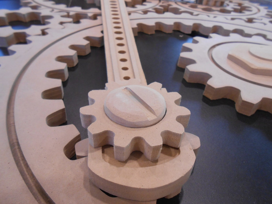 Wooden Gear Sculpture in Progress 9 large wood gears 2 Etsy