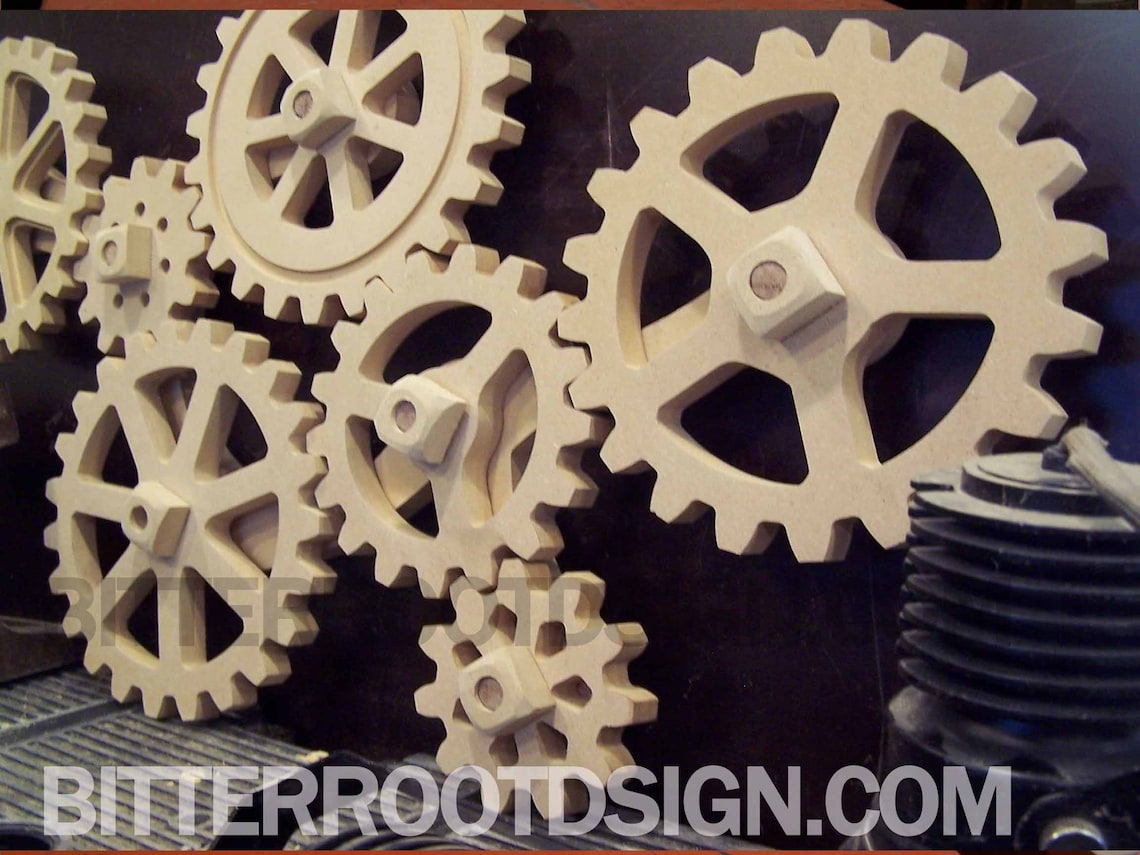 Large Wooden Gears Wall Art Wood Gears Cogs Etsy