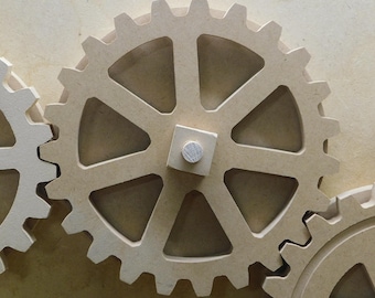 7.25" Gear, Build Your Own Custom Gear Wall, Single Gear with Base and Axle, DIY Gear Wall Add On. One gear