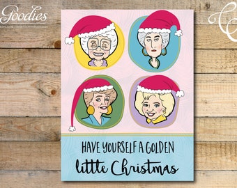 Tarjeta navideña de Golden Girls - IMPRESA y lista para enviar - Novia, amiga y confidente, Sofía, Blanche, Dorothy, Rose, Golden Girls