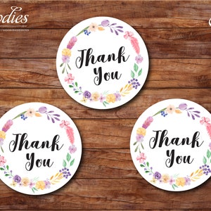 Thank You Tags - Instant Download, Favors, Tea Party, Floral, Flowers, Girl, Shower, Baby, Bridal, Wedding, Birthday, Tags, Pink