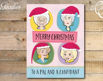 Tarjeta navideña de Golden Girls - DIGITAL - Descarga instantánea - Novia, amiga y confidente, Sofía, Blanche, Dorothy, Rose, Golden Girls - B