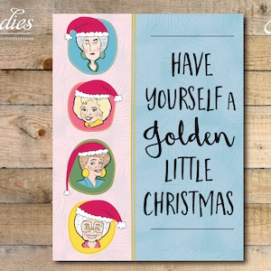 Carte de Noël Golden Girls - imprimée et prête à être expédiée - petite amie, amie et confidente, Sofia, Blanche, Dorothy, Rose, Golden Girls