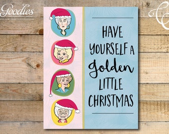 Tarjeta navideña de Golden Girls - IMPRESA y lista para enviar - Novia, amiga y confidente, Sofía, Blanche, Dorothy, Rose, Golden Girls