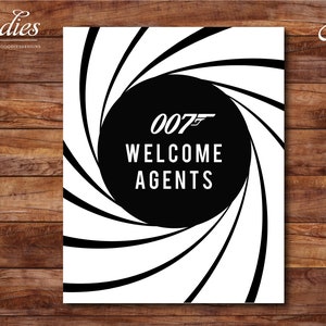 Special Agents Welcome Poster - Instant Download, PDF, JPEG, Printable, Spy, 007, Birthday Party, 70th Birthday, Sign