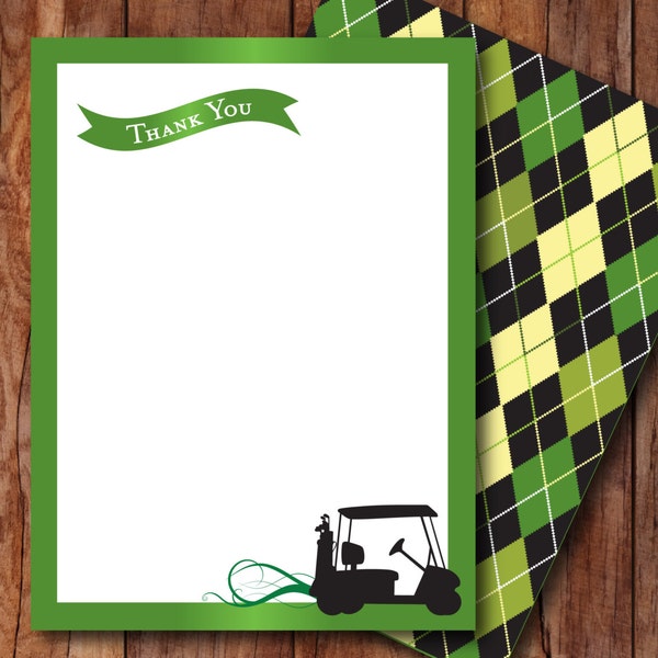 Golf Thank You Notes Printable - Etsy