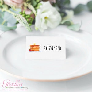 Pancakes Party Tent Cards - Food Labels - Place Cards - Instant Download, Birthday, Party, Baby Shower, Shower, Brunch, Breakfast