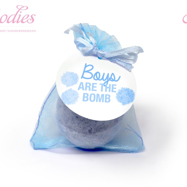 Boys are the Bomb Tags - Instant Download, Favor Tags, Baby Boy, Baby Shower, Sprinkle, Thank You, Party Favors, Gender Reveal, Bath Bomb