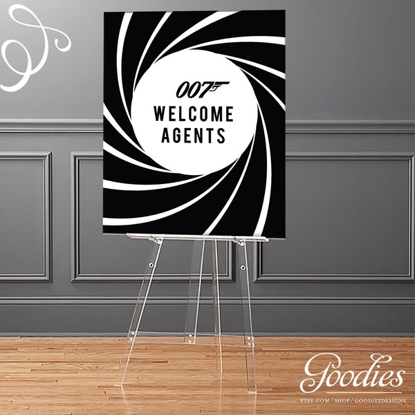 Special Agents Welcome Poster - American Sizes - Instant Download, PDF, JPEG, Printable, Spy, 007, Birthday Party, 70th Birthday
