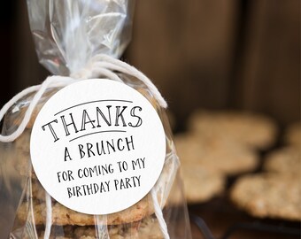 Thanks a Brunch Tags, Stickers or Cupcake Toppers - Thank You, Tag, Breakfast, Brunch, Pancakes, Birthday, Cupcake Picks, Instant Download