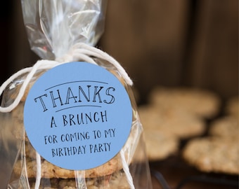 Thanks a Brunch Tags, Stickers or Cupcake Toppers - Thank You, Tag, Breakfast, Brunch, Pancakes, Birthday, Cupcake Picks, Instant Download