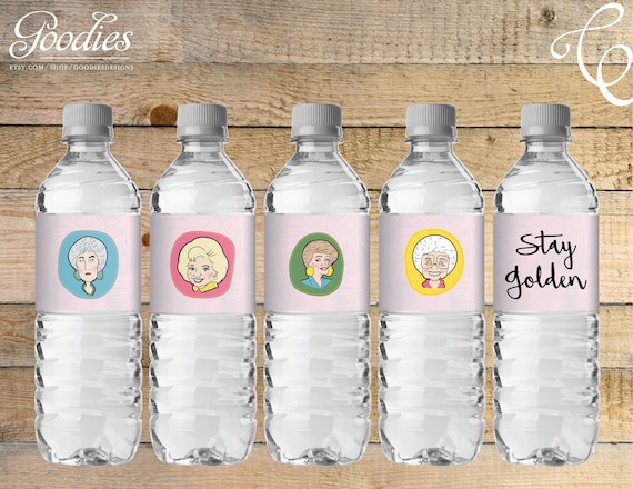 Golden Girls Printable Water Bottle Labels Waterproof, Vinyl, Instant  Download, Stay Golden, Sophia, Blanche, Dorothy, Rose, Shower, Party 