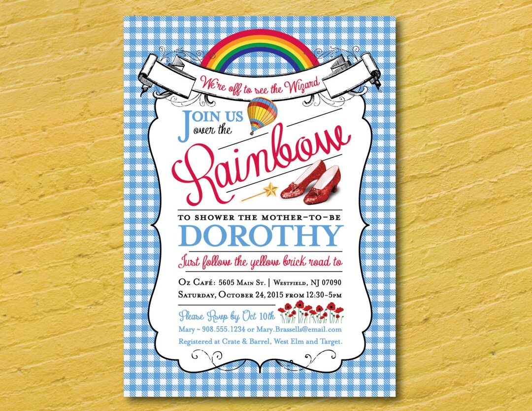 Wizard of Oz Baby Shower Invitation - Baby Shower Invitation, Ruby ...