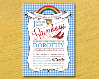Wizard of Oz Baby Shower Invitation - Baby Shower Invitation, Ruby Slippers, Birthday Invitation, Shower Invitation, Wedding, Bridal Shower