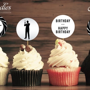 Agents spéciaux Tags ou Cupcake Toppers - Téléchargement instantané, Anniversaire, Merci, Tags, Favor, Cupcake Toppers, 007, Spy, Secret, Anniversary