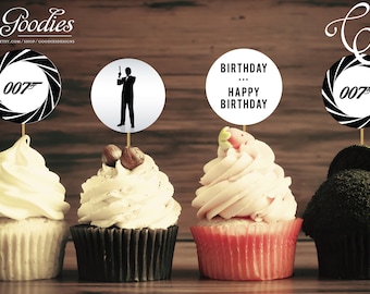 Special Agents Tags or Cupcake Toppers - Instant Download, Birthday, Thank you, Tags, Favor, Cupcake Toppers, 007, Spy, Secret, Anniversary