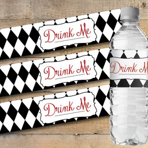 Alice In Wonderland Printable Water Bottle Labels