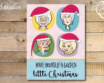 Tarjeta de Navidad de Golden Girls - DESCARGA INSTANTE - Navidad Dorada, Amigo, Amigo y Confidente, Sofía, Blanche, Dorothy, Rose, Golden Girls