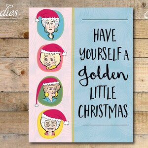 Golden Girls Weihnachtskarte - SOFORTIGER DOWNLOAD - Goldene Weihnachten, Freund, Kumpel und Vertraute, Sophia, Blanche, Dorothy, Rose, Golden Girls