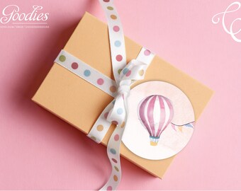 Etiquetas o Cupcake Toppers - Descarga Instantánea, Globo Aerostático, Baby Shower, Primer Cumpleaños, Gracias, Etiquetas, Favor, Cupcake Toppers, Aventura