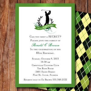 Golf Themed Invitation - digital, instant download, pdf, jpeg, jpg, party invitation, birthday invitation, golf masters, driving range