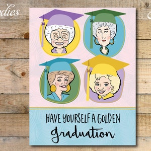 Cartão de formatura Golden Girls - DIGITAL - Download instantâneo - Namorada, amiga, confidente, Sofia, Blanche, Dorothy, Rose, ensino médio, faculdade