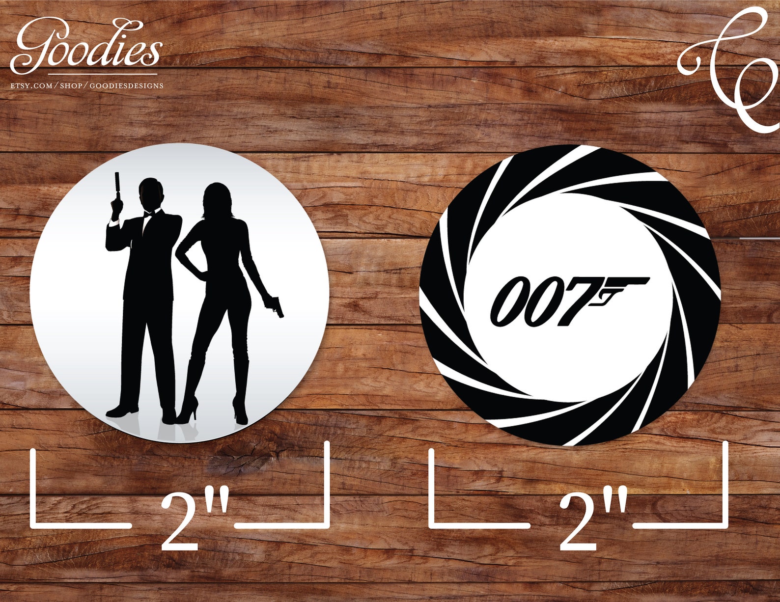 James Bond Tags or Cupcake Toppers Couple Anniversary | Etsy