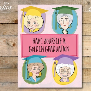 Cartão de formatura Golden Girls - DIGITAL - Download instantâneo - Namorada, amiga, confidente, Sofia, Blanche, Dorothy, Rose, ensino médio, faculdade