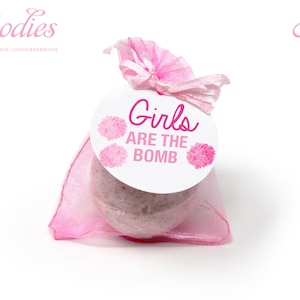Girls are the Bomb Tags - Instant Download, Favor Tags, Baby Girl, Baby Shower, Sprinkle, Thank You, Party Favors, Gender Reveal, Bath Bomb