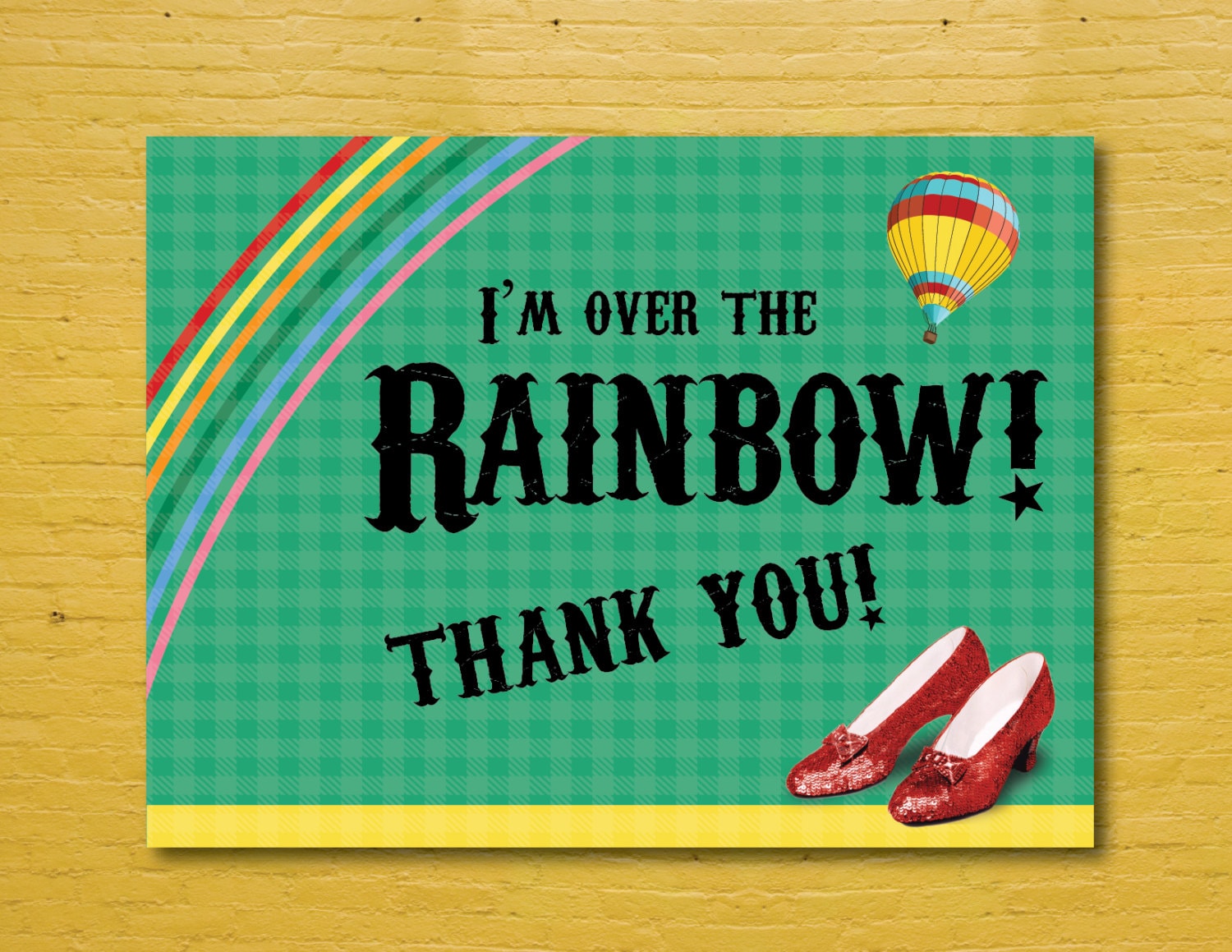 wizard of oz thank you card - printable, instant download, dorothy
