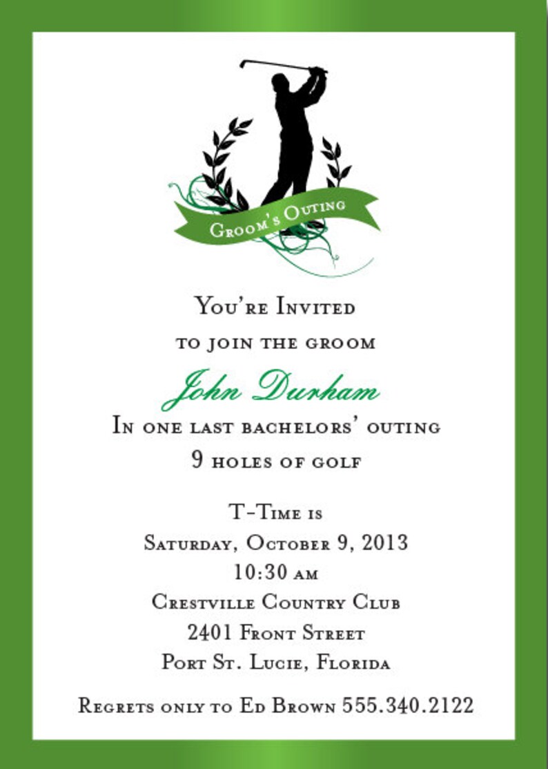 Golf Themed Invitation digital instant download pdf jpeg Etsy