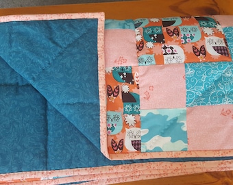 Quilt, baby quilt, nursery blanket, owl quilt
