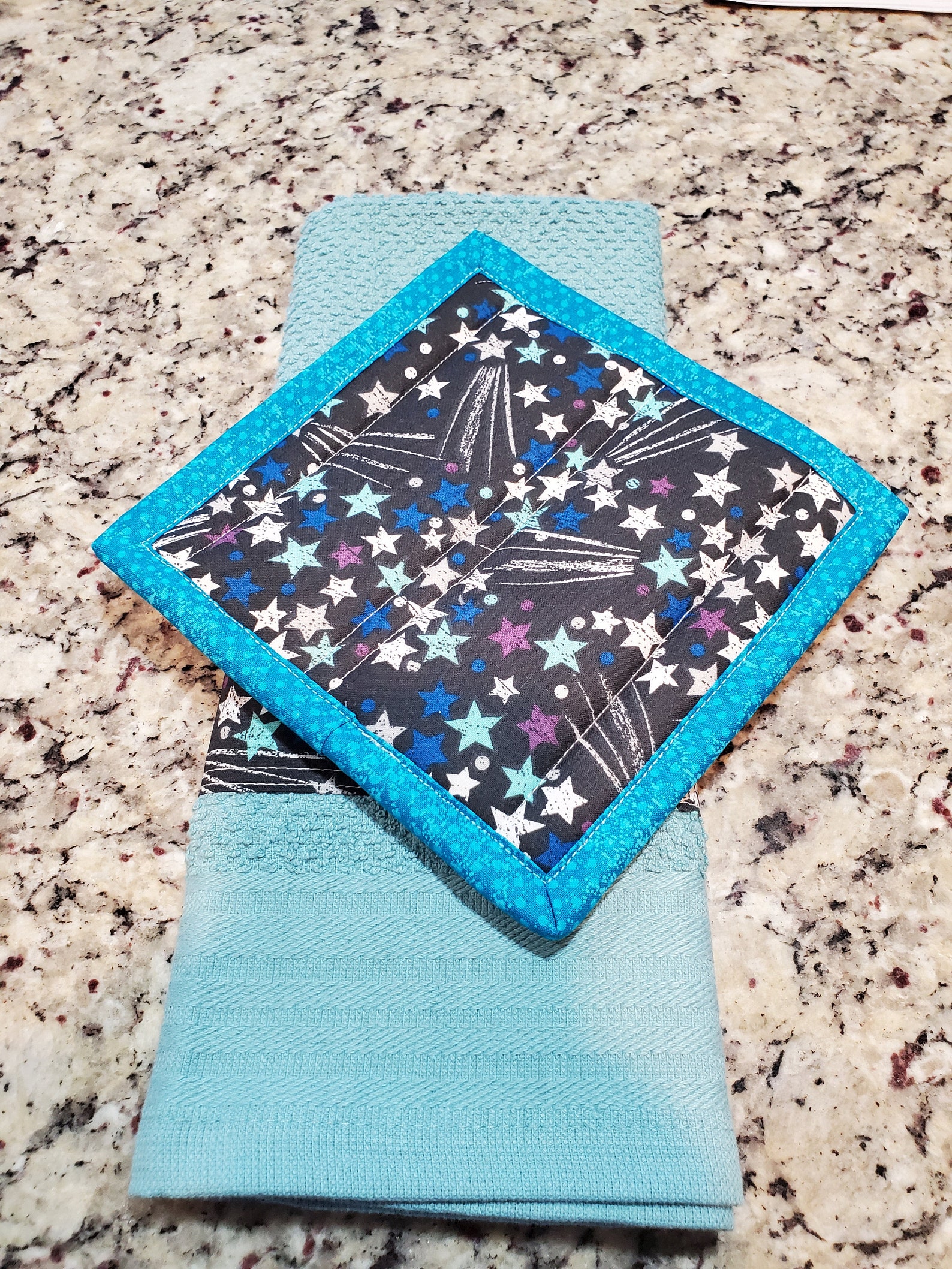 Kitchen Towel and Handmade Hot Pad Set Potholder and Towel Etsy UK