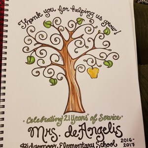 Hand-painted Watercolor Thumbprint/ Fingerprint Tree: Teacher Gift Guest Registry Baby Shower