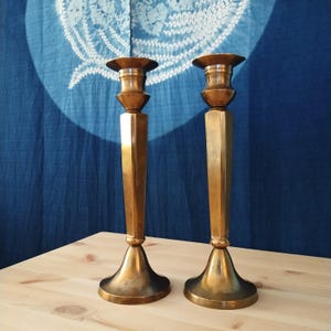 Vintage Tall Brass Candlesticks