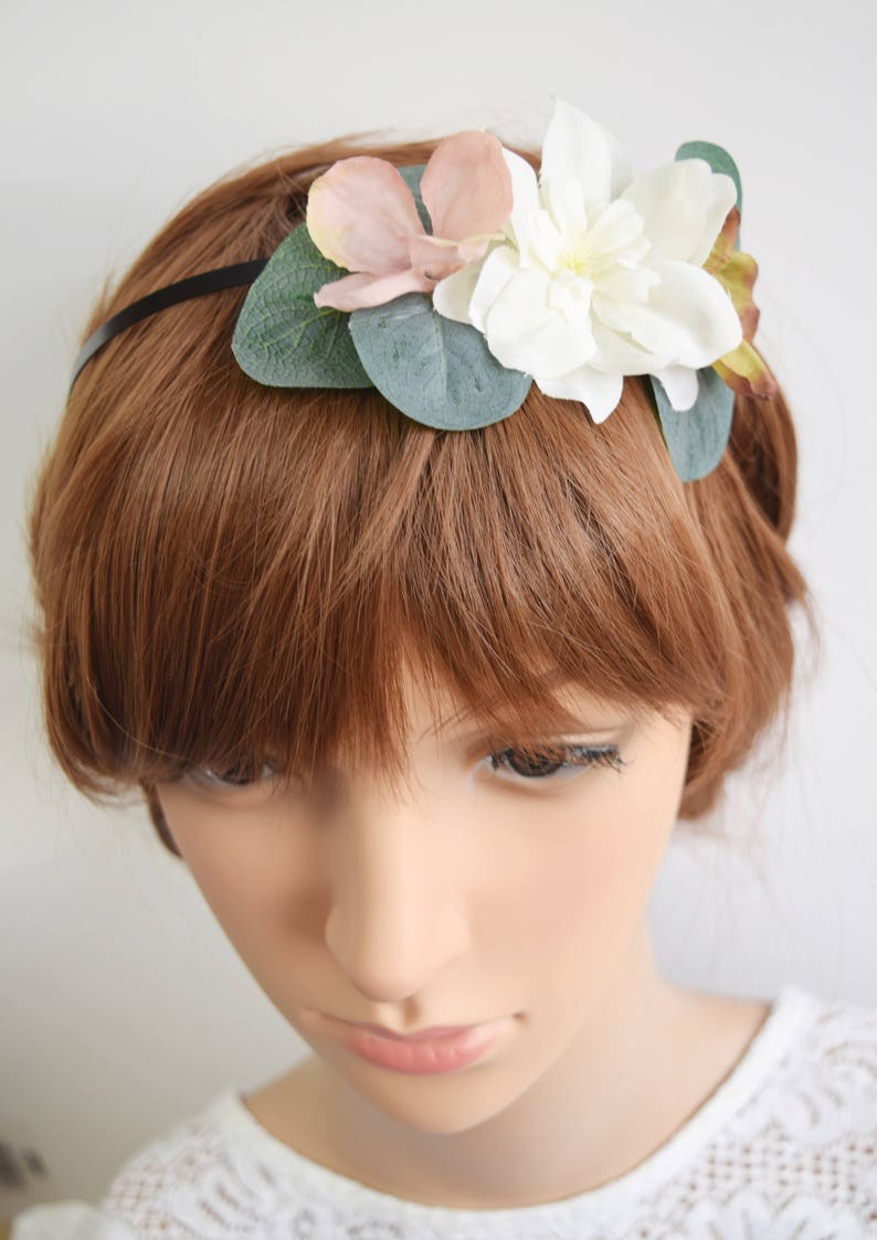 bridesmaid headband flowergirl headband bridal headband spring wedding Spring Flower headband bridal headpiece bridal flower crown