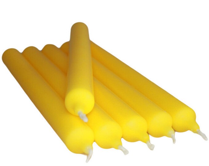 Yellow Taper Candle Set of 6 Yellow Candles Weddings Etsy