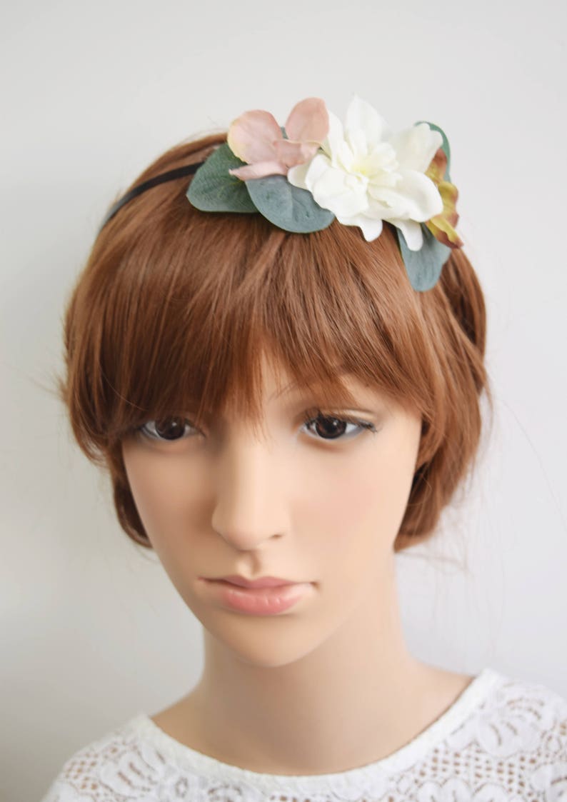 bridesmaid headband flowergirl headband bridal headband spring wedding Spring Flower headband bridal headpiece bridal flower crown
