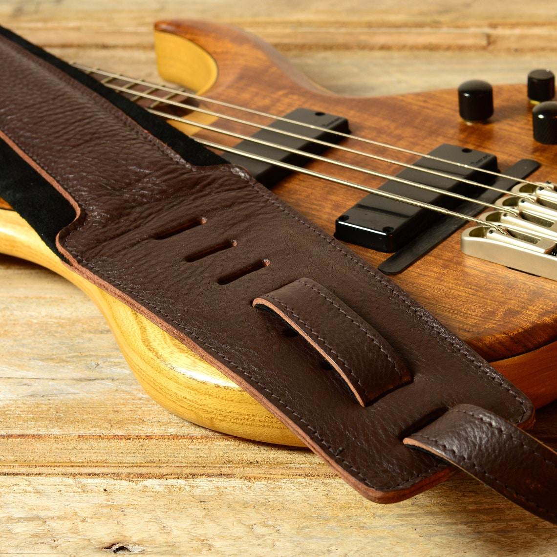4 Inch Wide Brown & Black Guitar Strap or Bass Strap BS66 Etsy