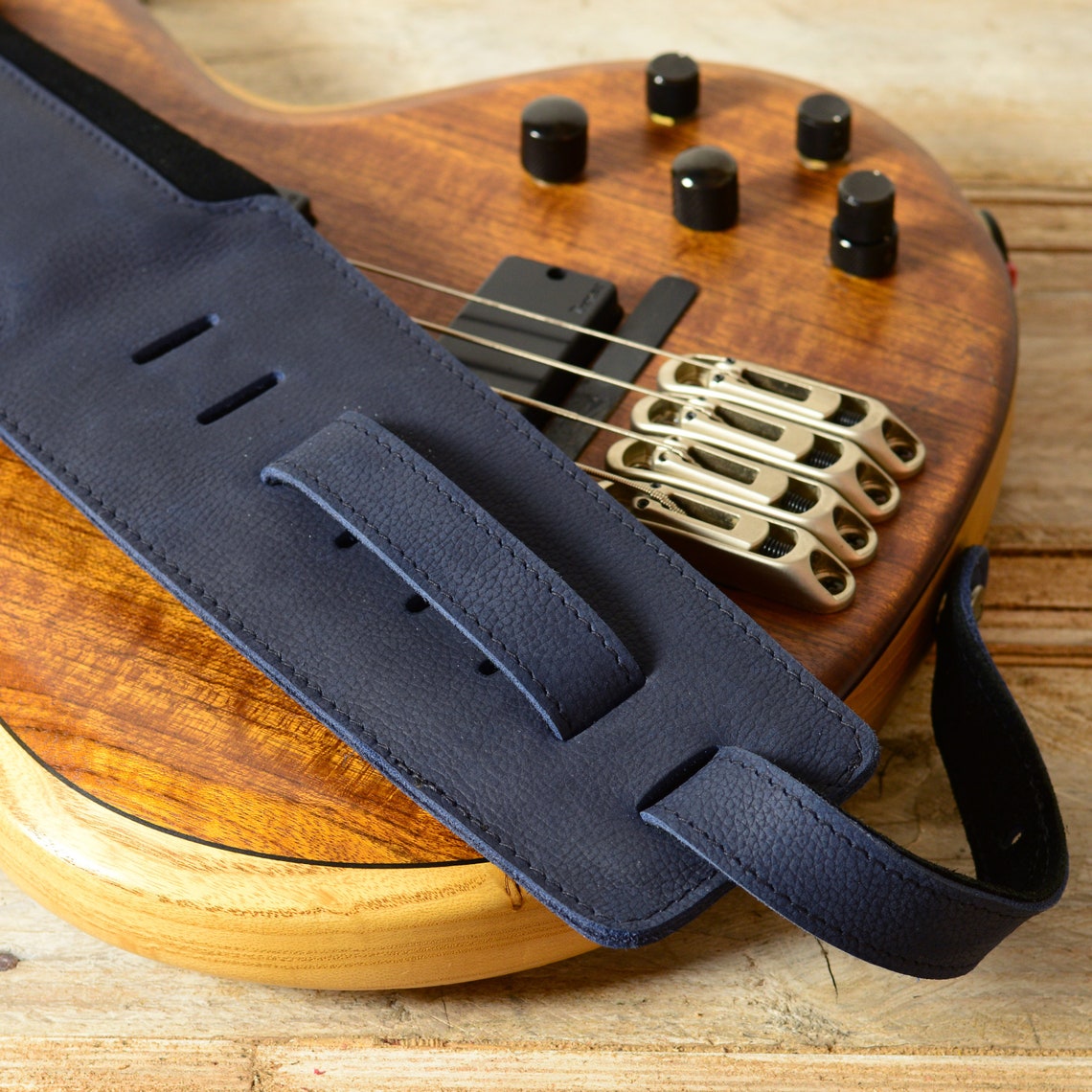 4 Inch Wide Blue Guitar Strap or Bass Strap BS66 Double Etsy