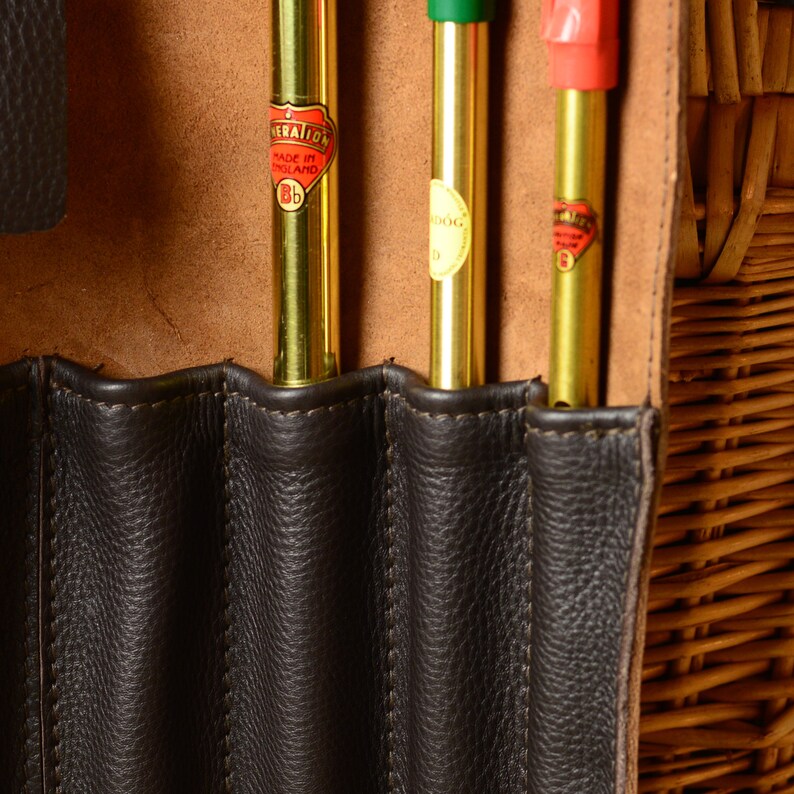 Leather penny whistle case recorder case fife case twopart Etsy