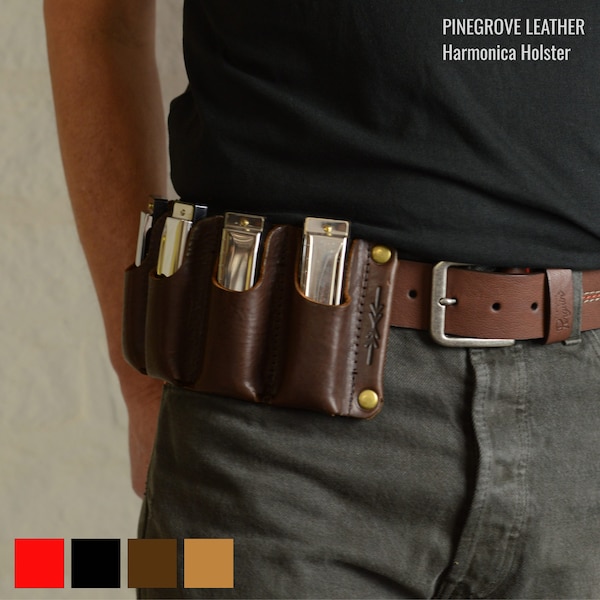 Leder Mundharmonika-Holster