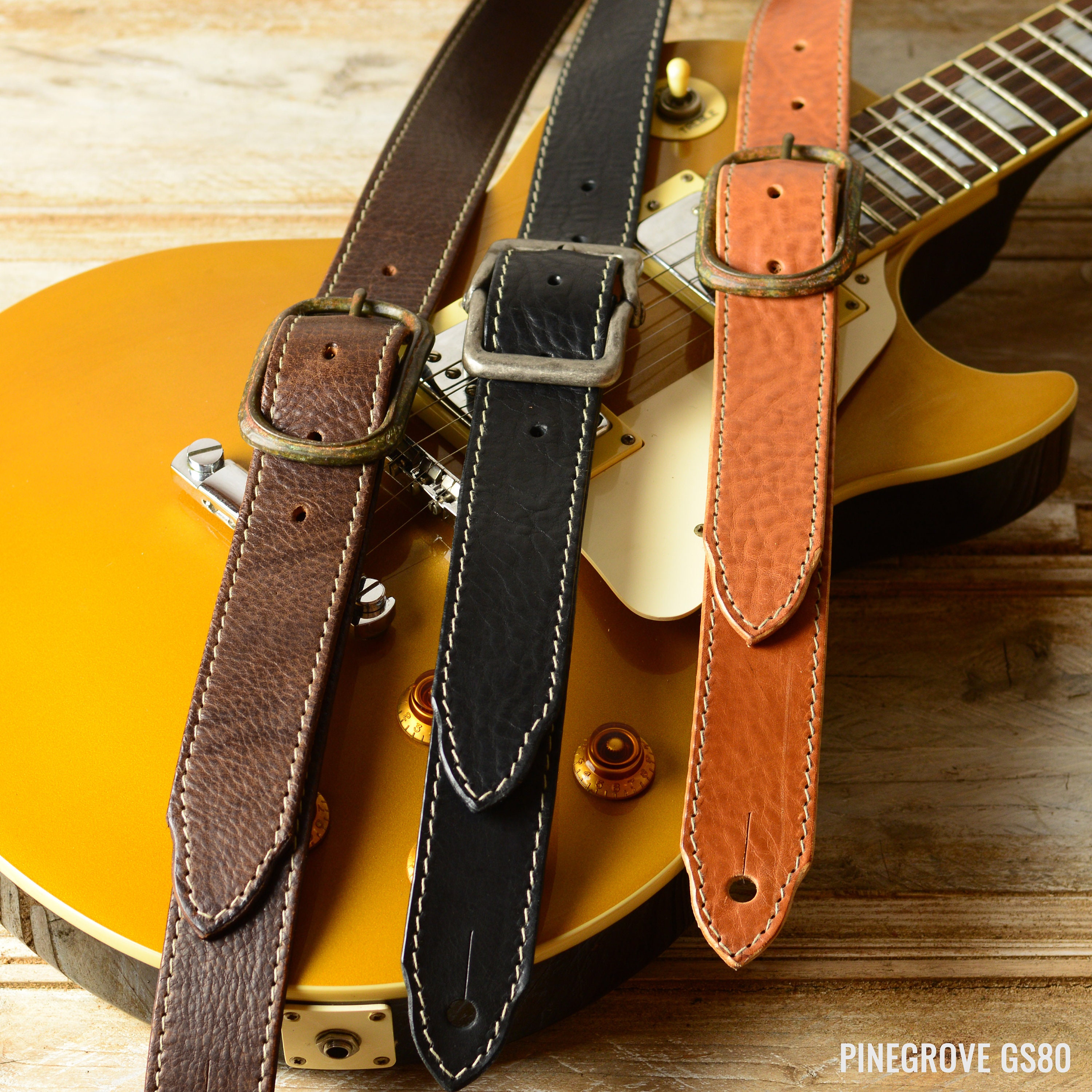 Slim Tan Leather Guitar Strap With Buckle GS80 1 1/2 inch Etsy