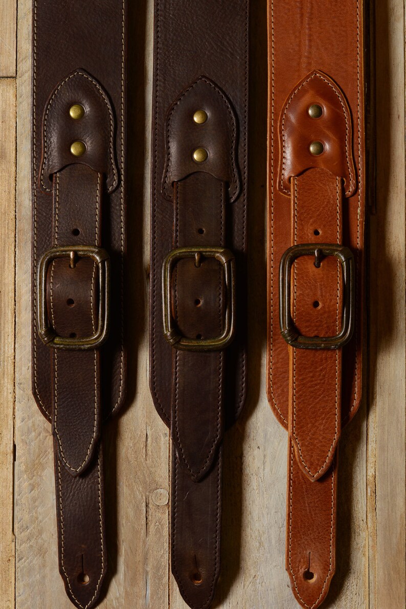 Luxury Leather Guitar Strap With Buckle BS79 3 Inch Width Etsy