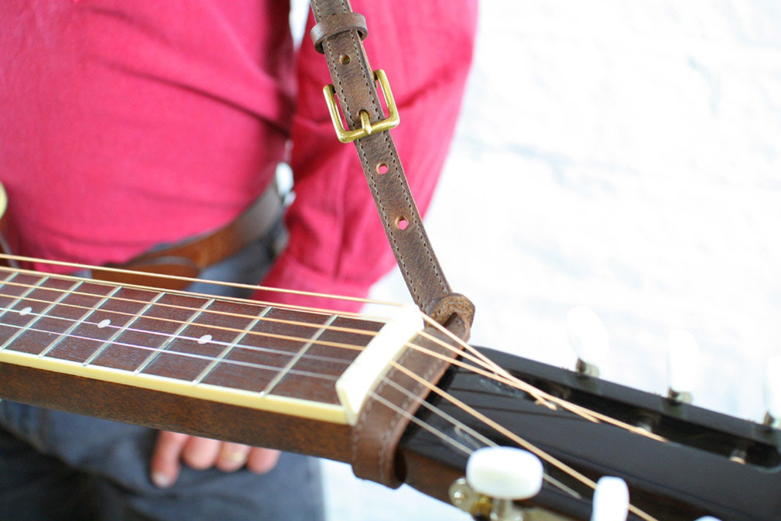 Leather Dobro Guitar Strap 60mm width Dobro strap Etsy